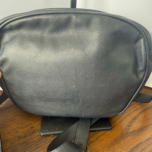 Salvatore Ferragamo Navy Leather Bag with Gold Accents - Picture 7 of 11